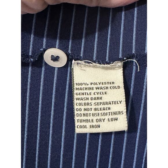 Donald Ross Sportswear Short Sleeve Polo Shirt Blue Striped Men’s Size Large - Picture 5 of 8